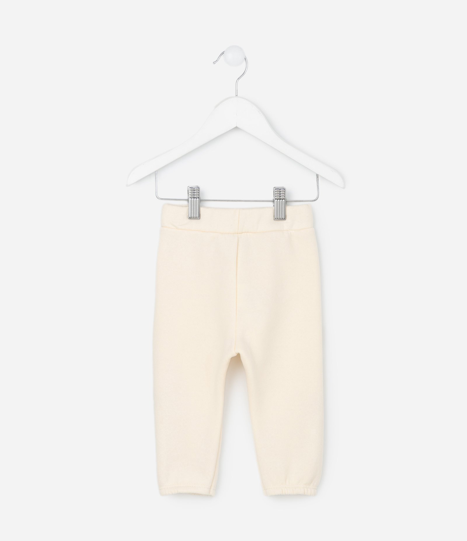 Calça Infantil em Moletom com Felpa e Babadinho – Tam RN a 18 Meses Off White 3