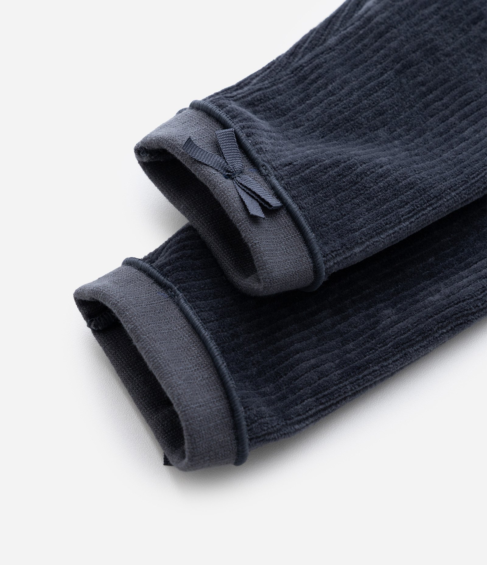 Calça Infantil em Veludo com Lacinho na Barra – Tam 0 a 18 Meses Cinza Escuro 4