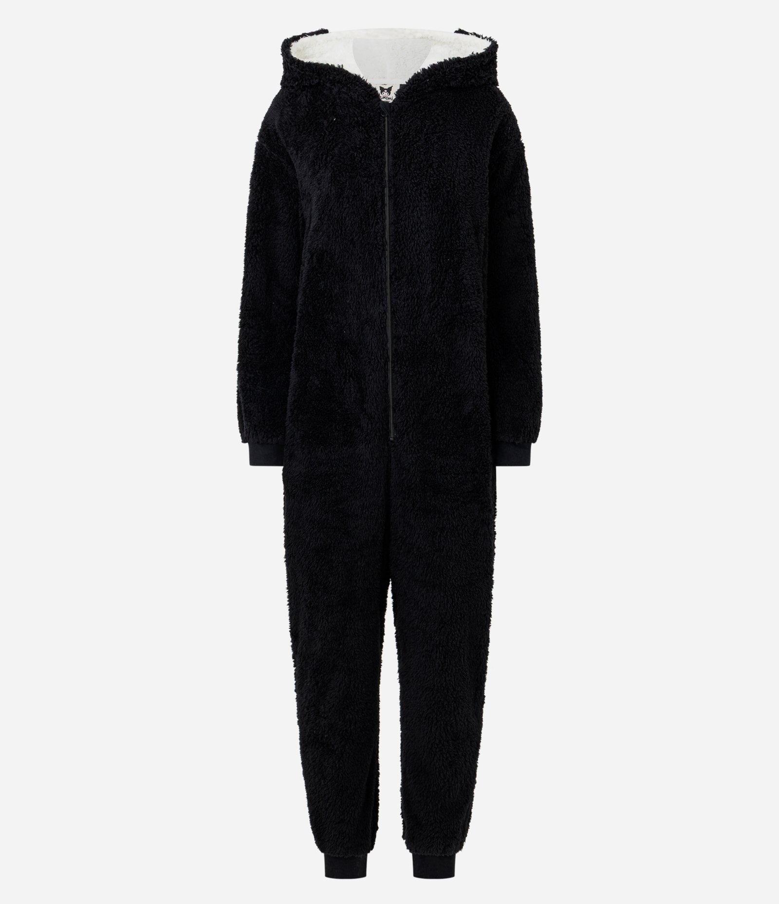 Macacão de Pijama em Fleece com Capuz Kuromi Preto 1