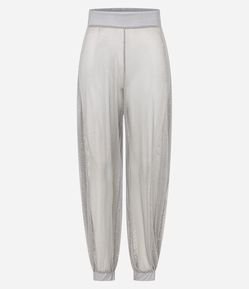 Calça Aladim Em Tela Com Fio Metalizado