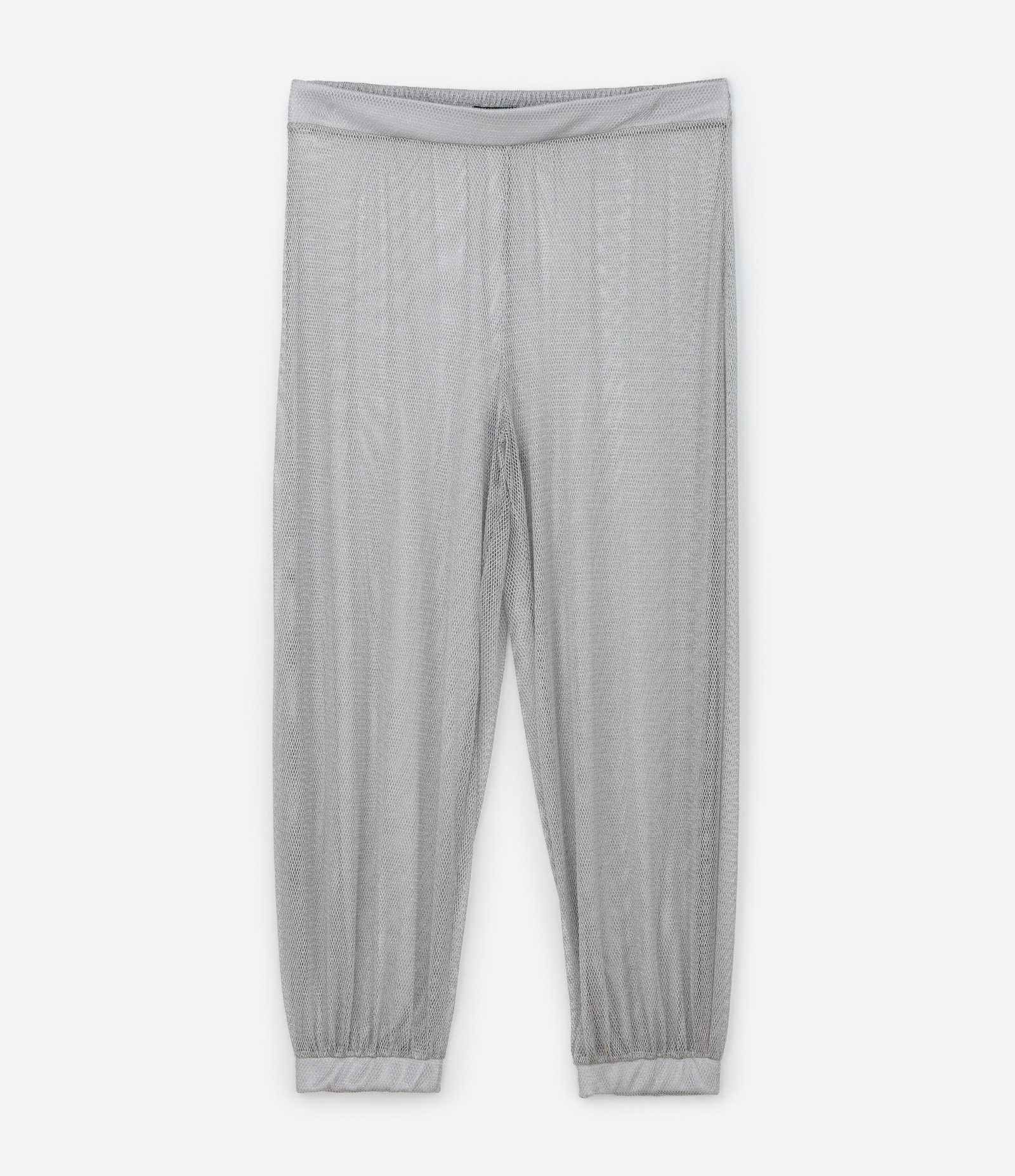 Calça Aladim Em Tela Com Fio Metalizado Prata 4