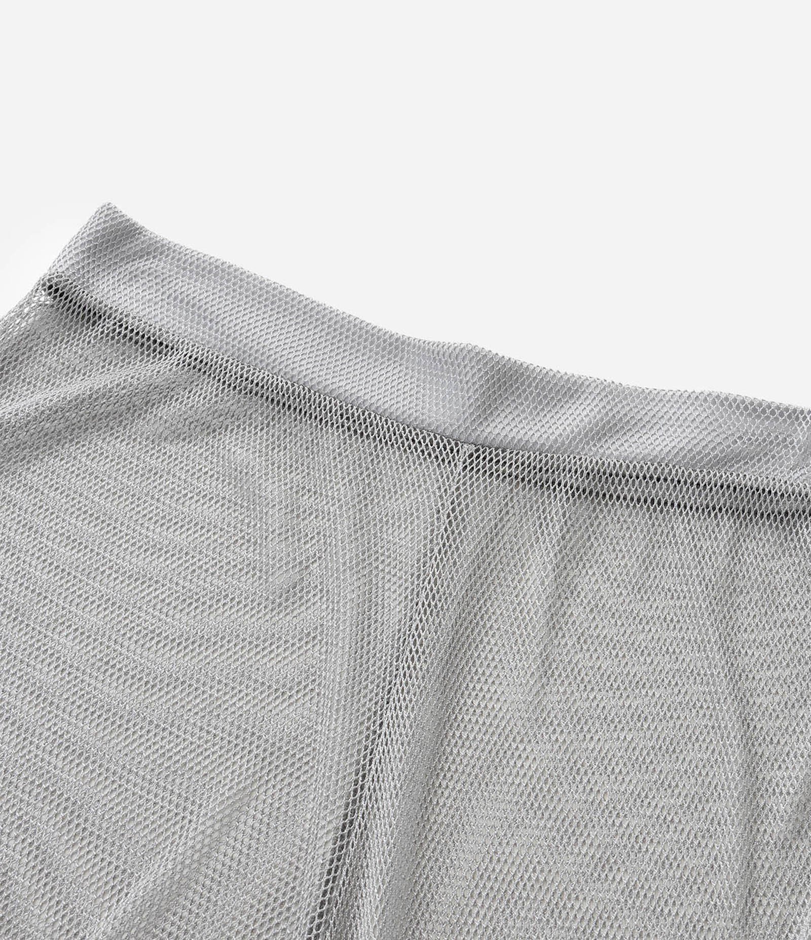 Calça Aladim Em Tela Com Fio Metalizado Prata 8