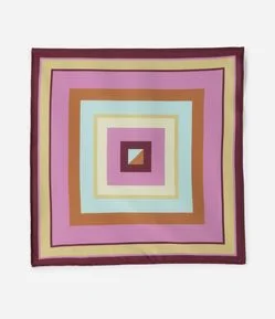 Lenço Acetinado com Estampa Cubo