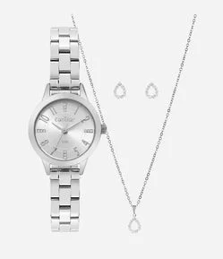 Kit Relógio Analógico Aço Condor