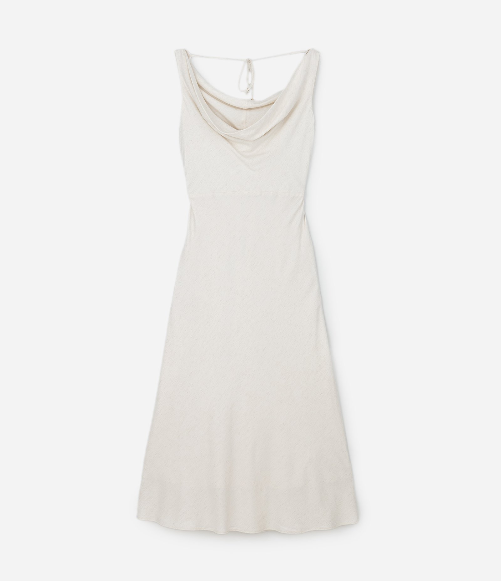 Vestido Longo em Viscolinho com Decote Degagê  e Amarração Curve & Plus Size Off White 5