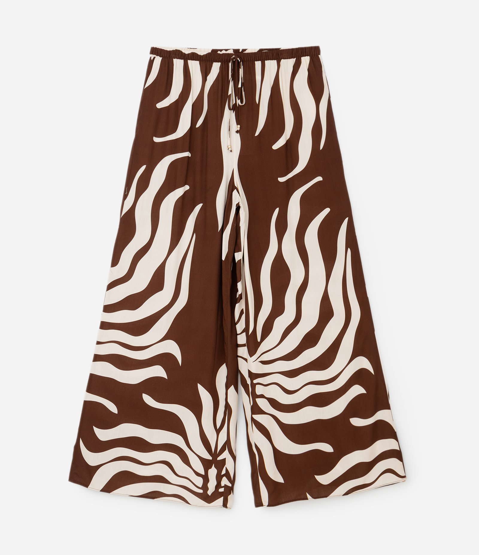 Calça Pantalona em Viscose Estampada Curve & Plus Size Marrom 5