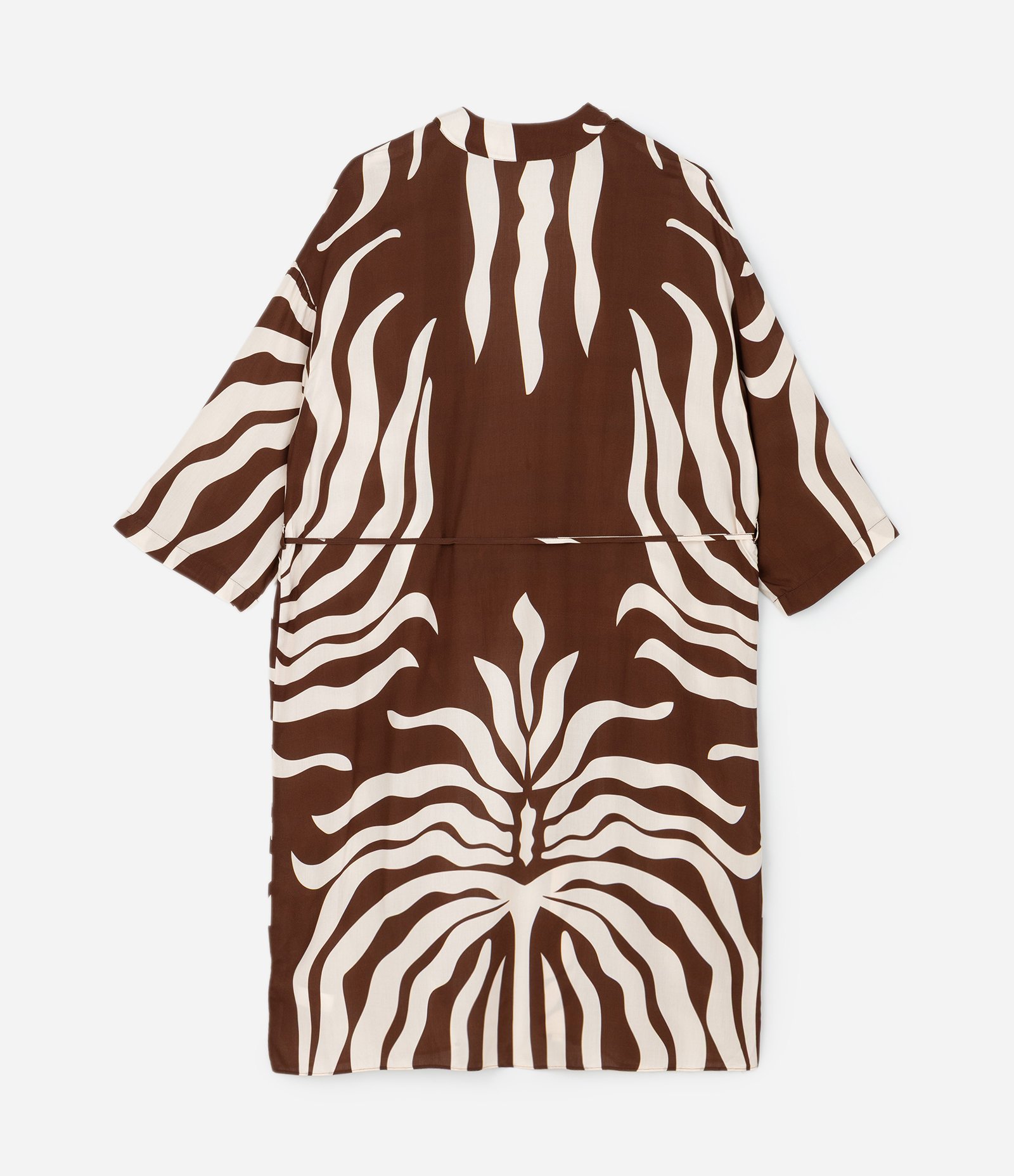 Kimono Alongado com Manga Curta  Estampado Curve & Plus Size Marrom 5