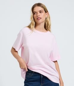 Camiseta Boxy em Algodão Peruano com Manga Curta