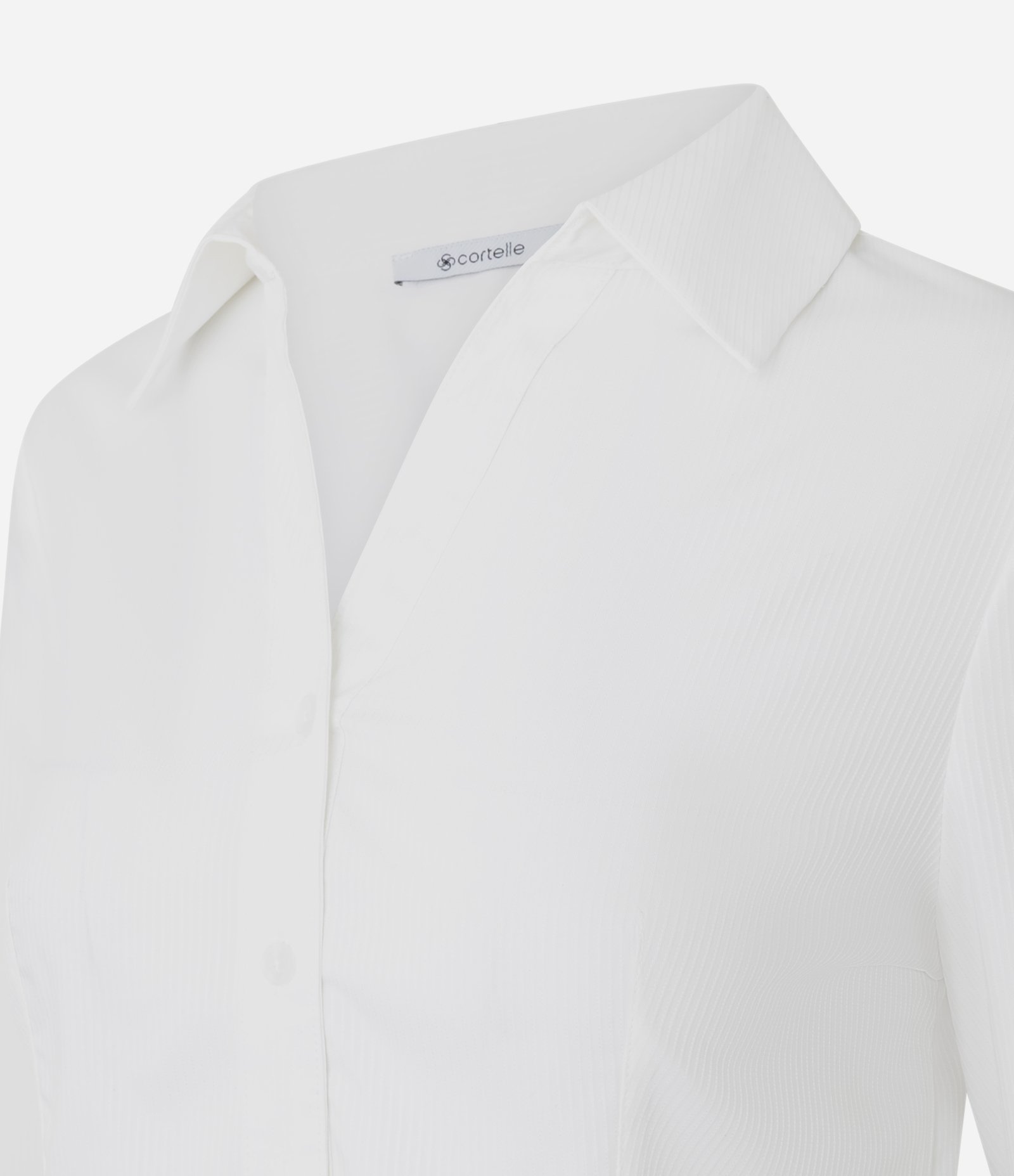 Camisa em Tricoline Estruturada com Barra Arredondada Branco 2