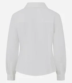 Camisa em Tricoline Estruturada com Barra Arredondada