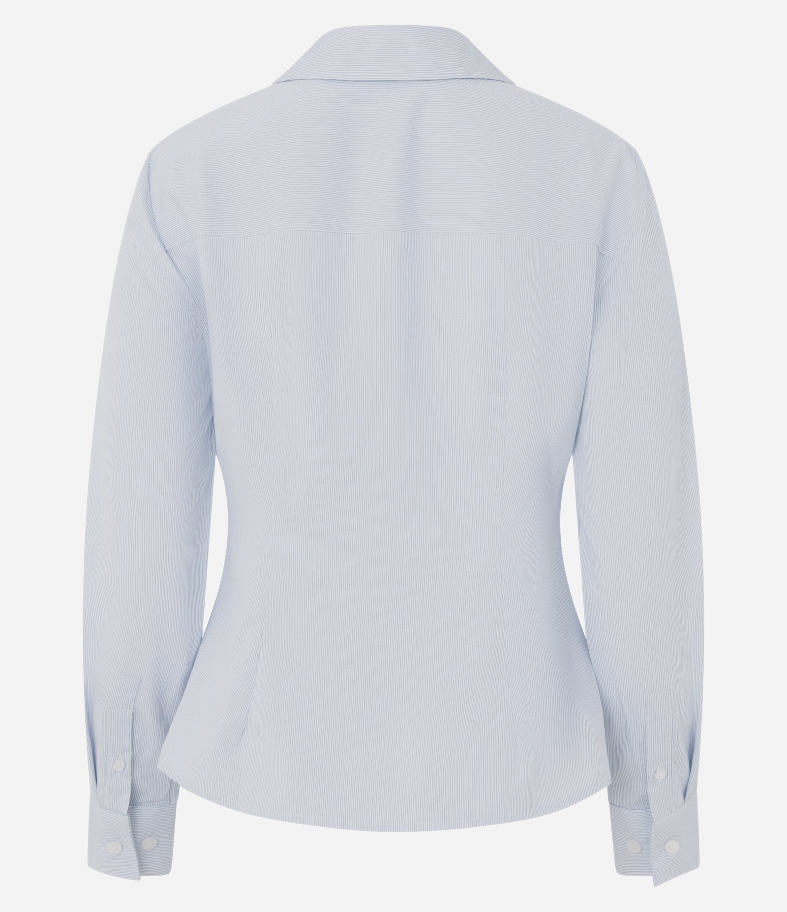 Camisa em Tricoline Listrada com Tecido de Bambu Azul 6