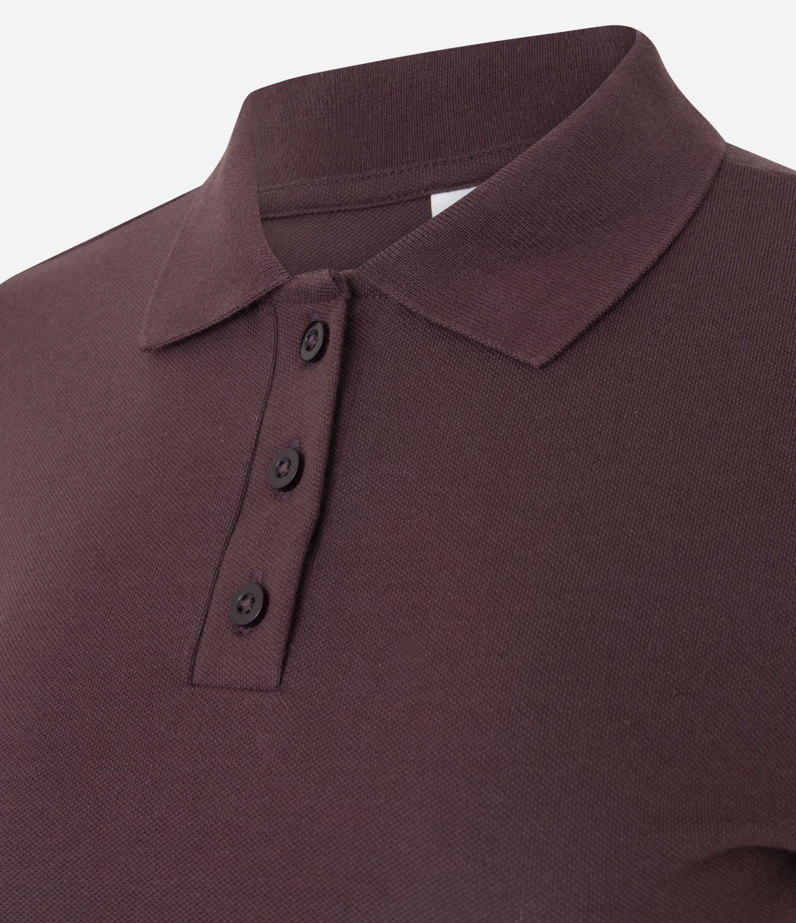 Blusa Polo em Algodão Peruano com Manga Curta Marrom 3