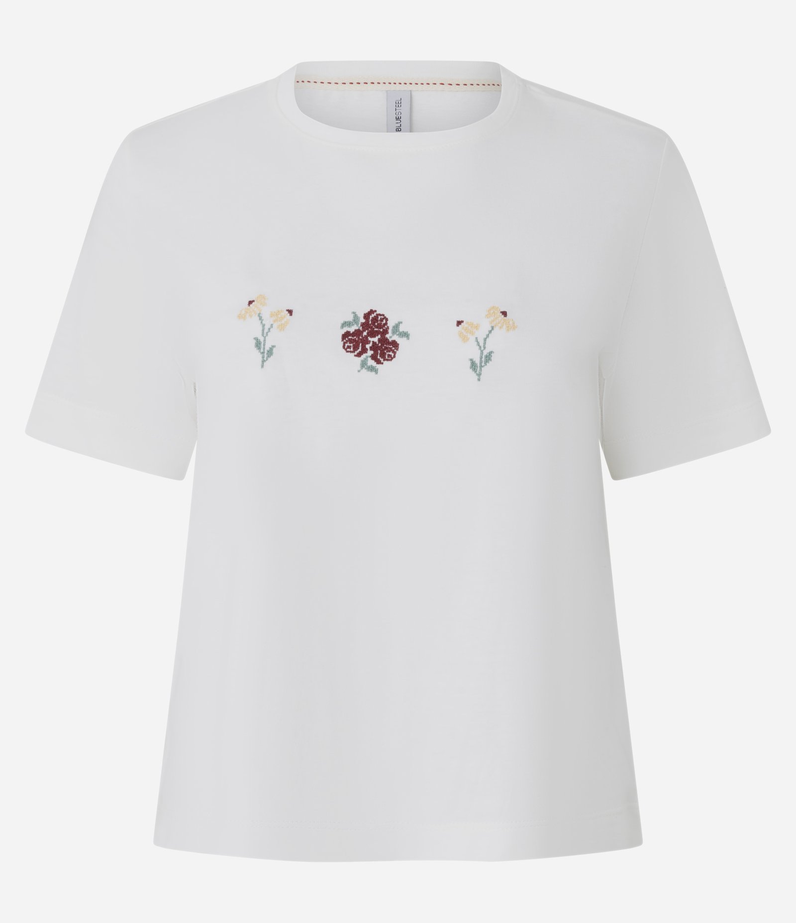Camiseta com Bordado de Flores Branco 5
