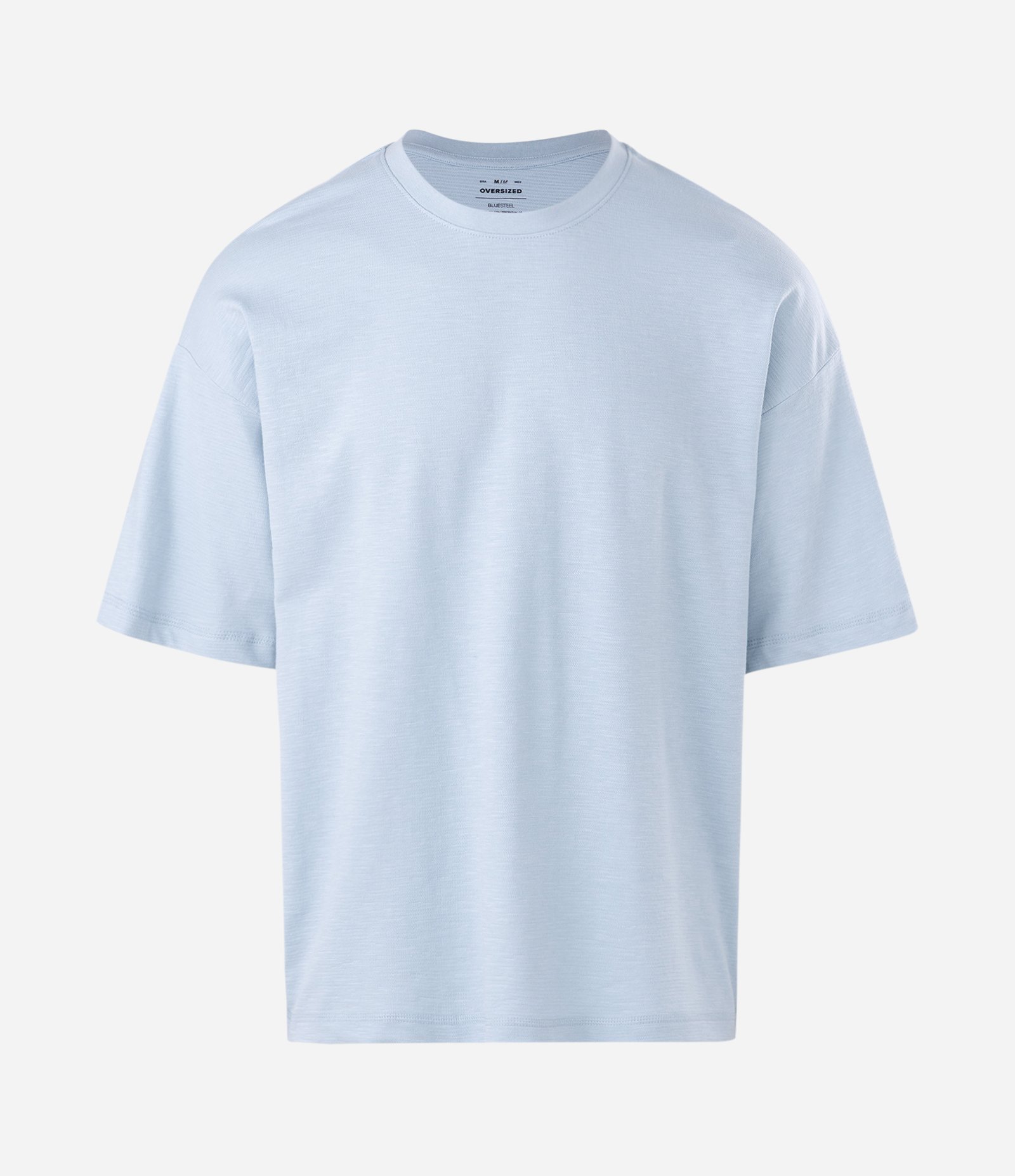 Camiseta Oversized Manga Curta Texturizada Flamê Azul 1