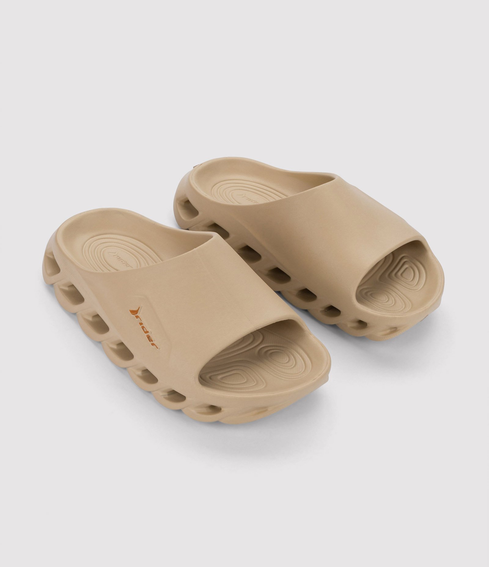Chinelo Slide R Power Lite Rider com Anatômico e Solado Vazado Bege 1