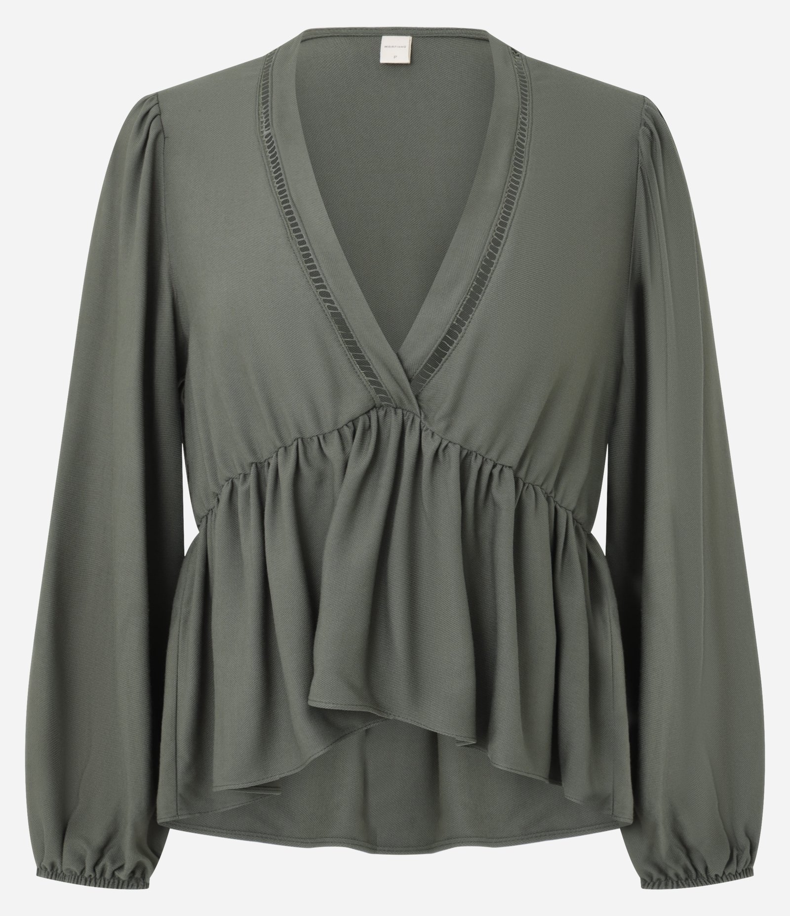 Blusa Texturizada em Viscose com Babado na Barra Verde 6