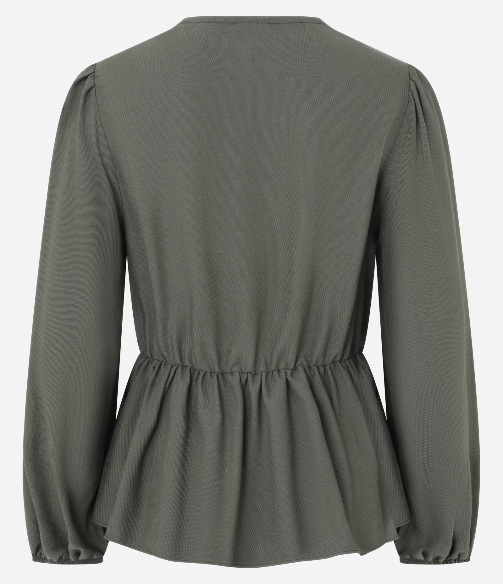 Blusa Texturizada em Viscose com Babado na Barra Verde 8