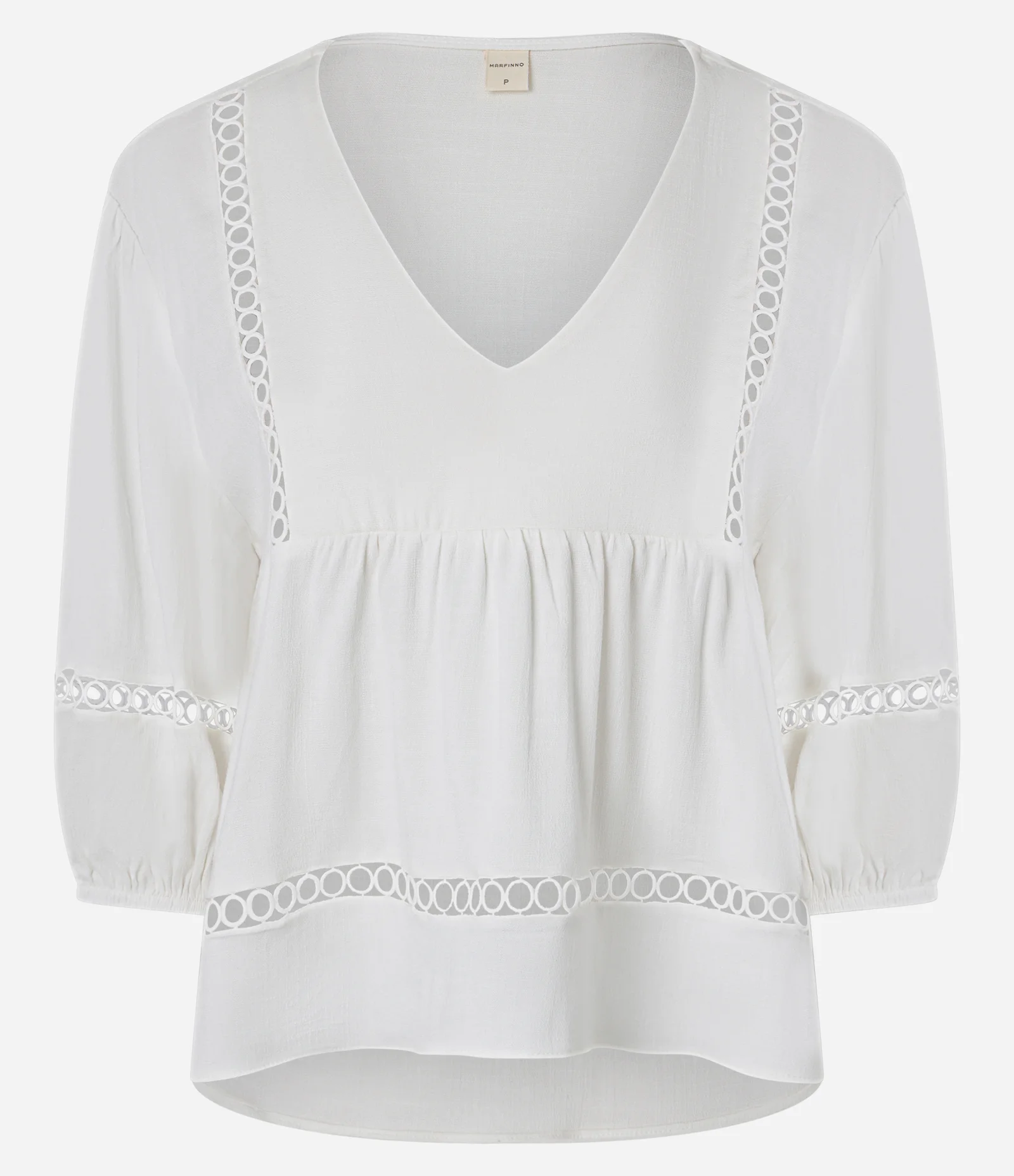 Blusa Texturizada em Viscose com Entremeios Off White 5
