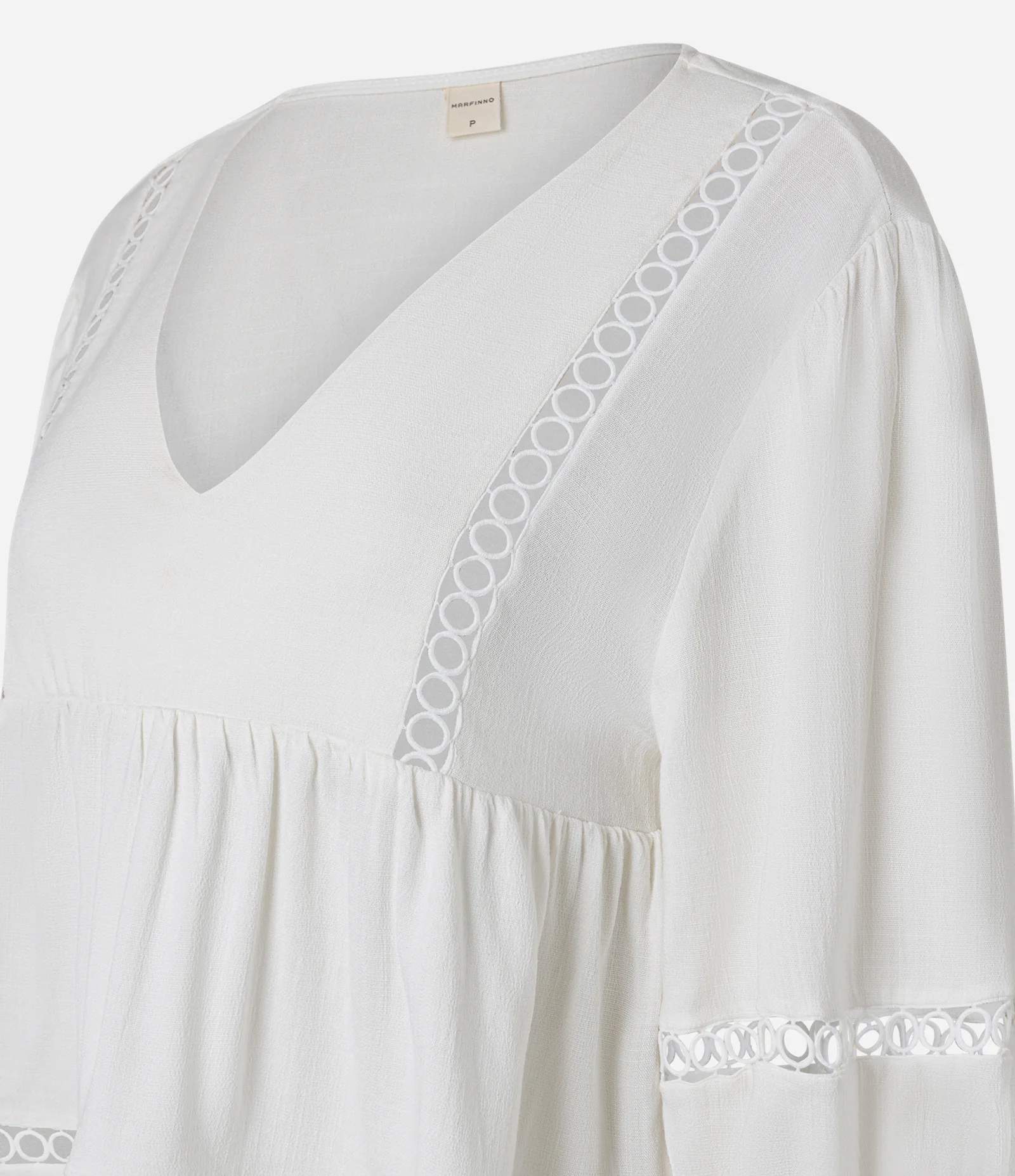 Blusa Texturizada em Viscose com Entremeios Off White 6