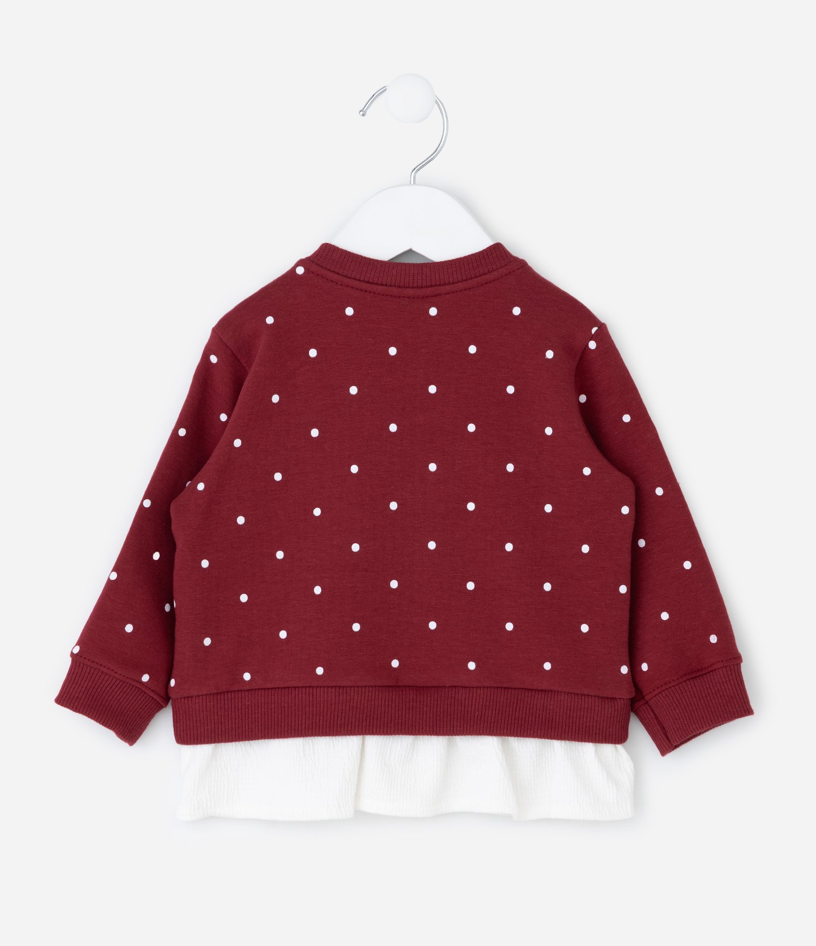 Conjunto Infantil com Coelhinhos Aplicados e Calça Poá – Tam 0 a 18 Meses Vermelho 4