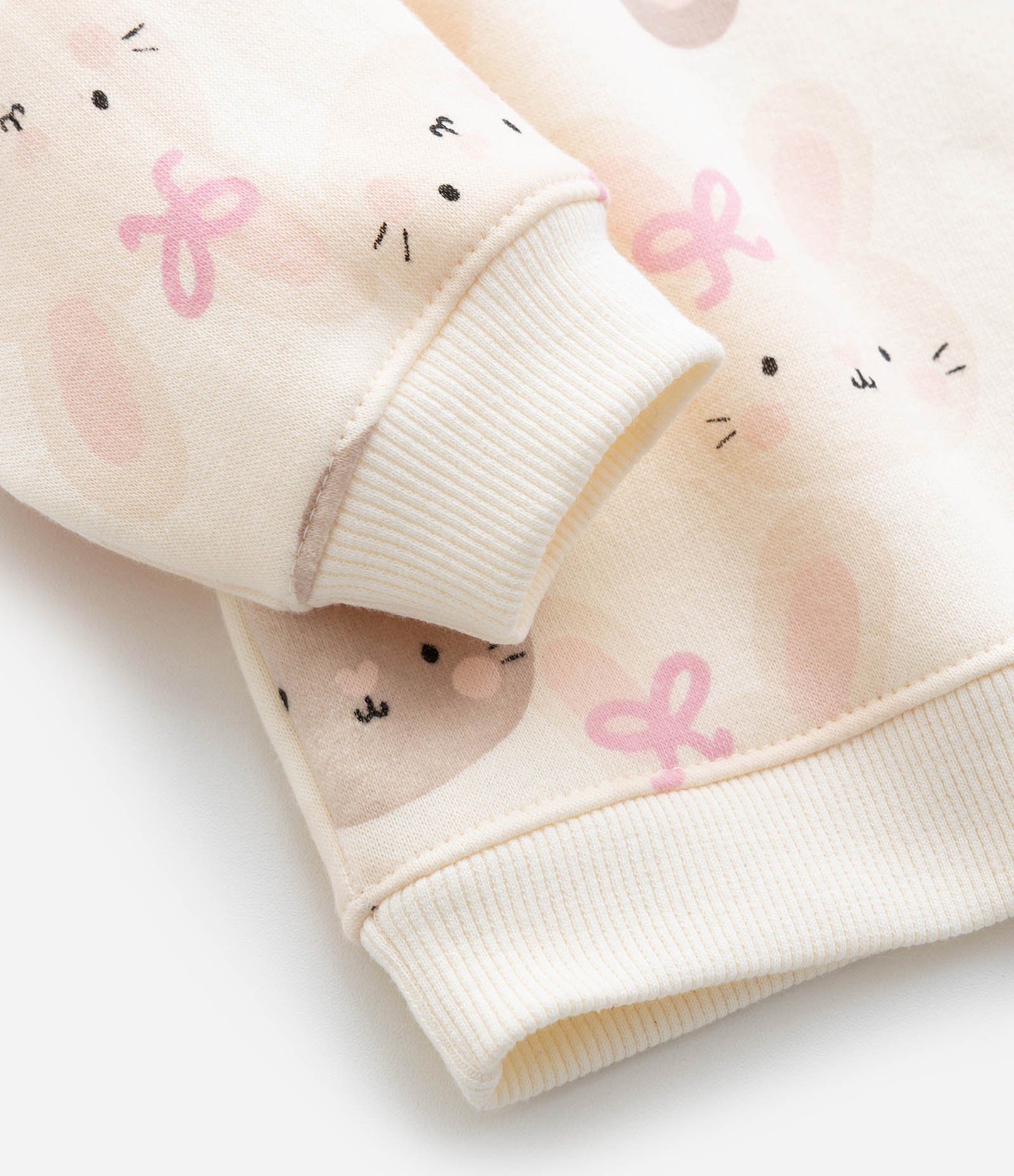 Conjunto Infantil em Moletinho com Estampa de Coelho - Tam 0 A 18 Meses Rosa 8