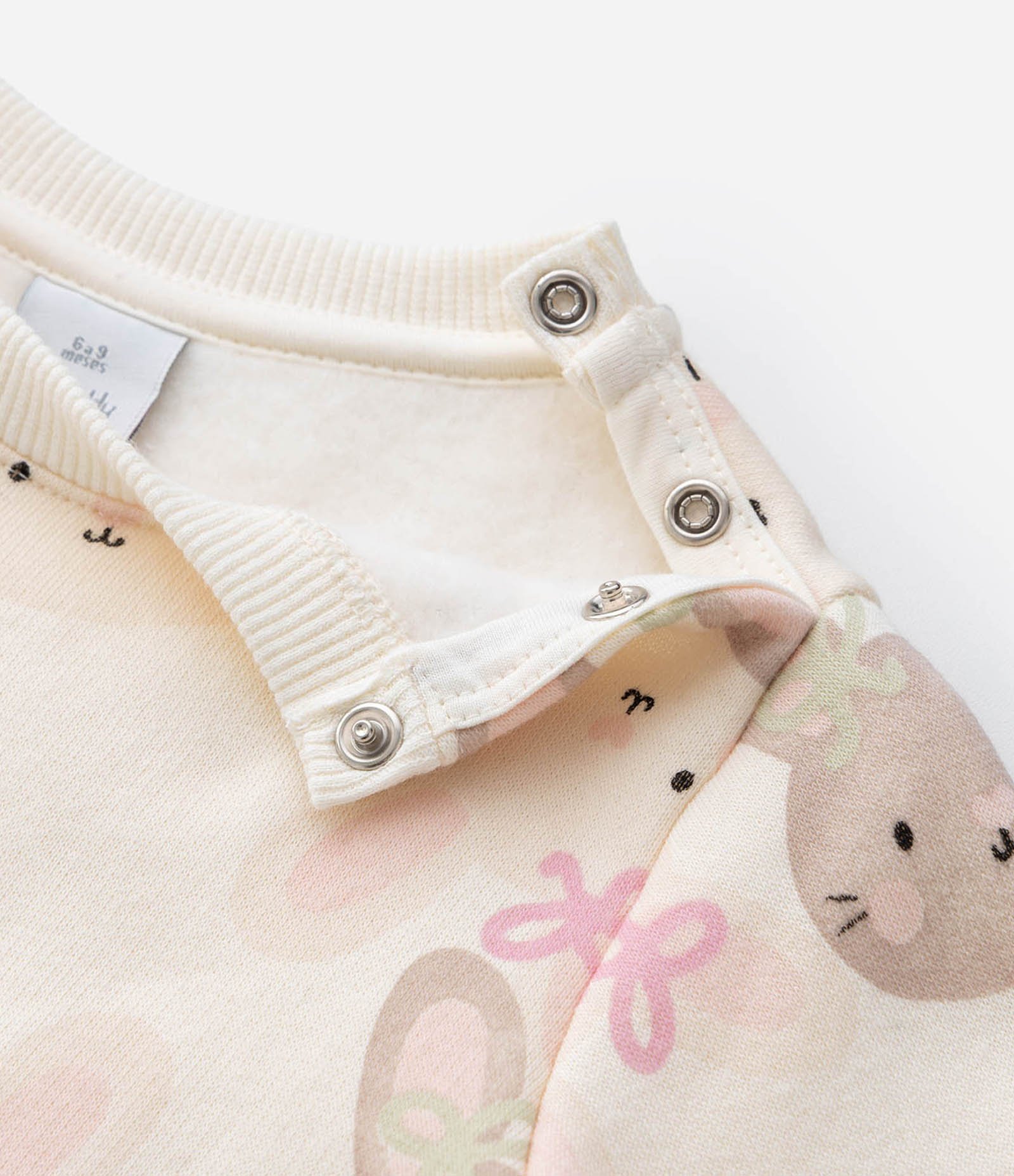 Conjunto Infantil em Moletinho com Estampa de Coelho - Tam 0 A 18 Meses Rosa 12