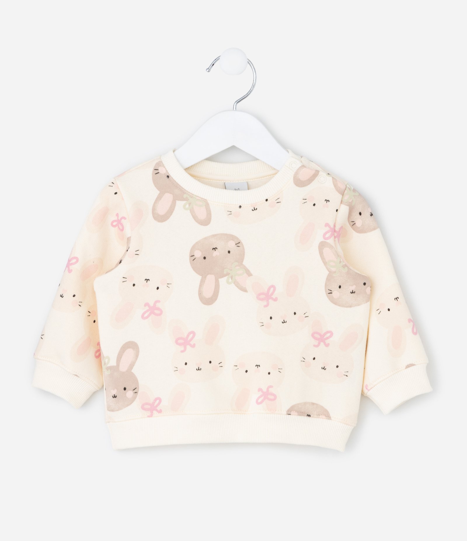 Conjunto Infantil em Moletinho com Estampa de Coelho - Tam 0 A 18 Meses Rosa 2