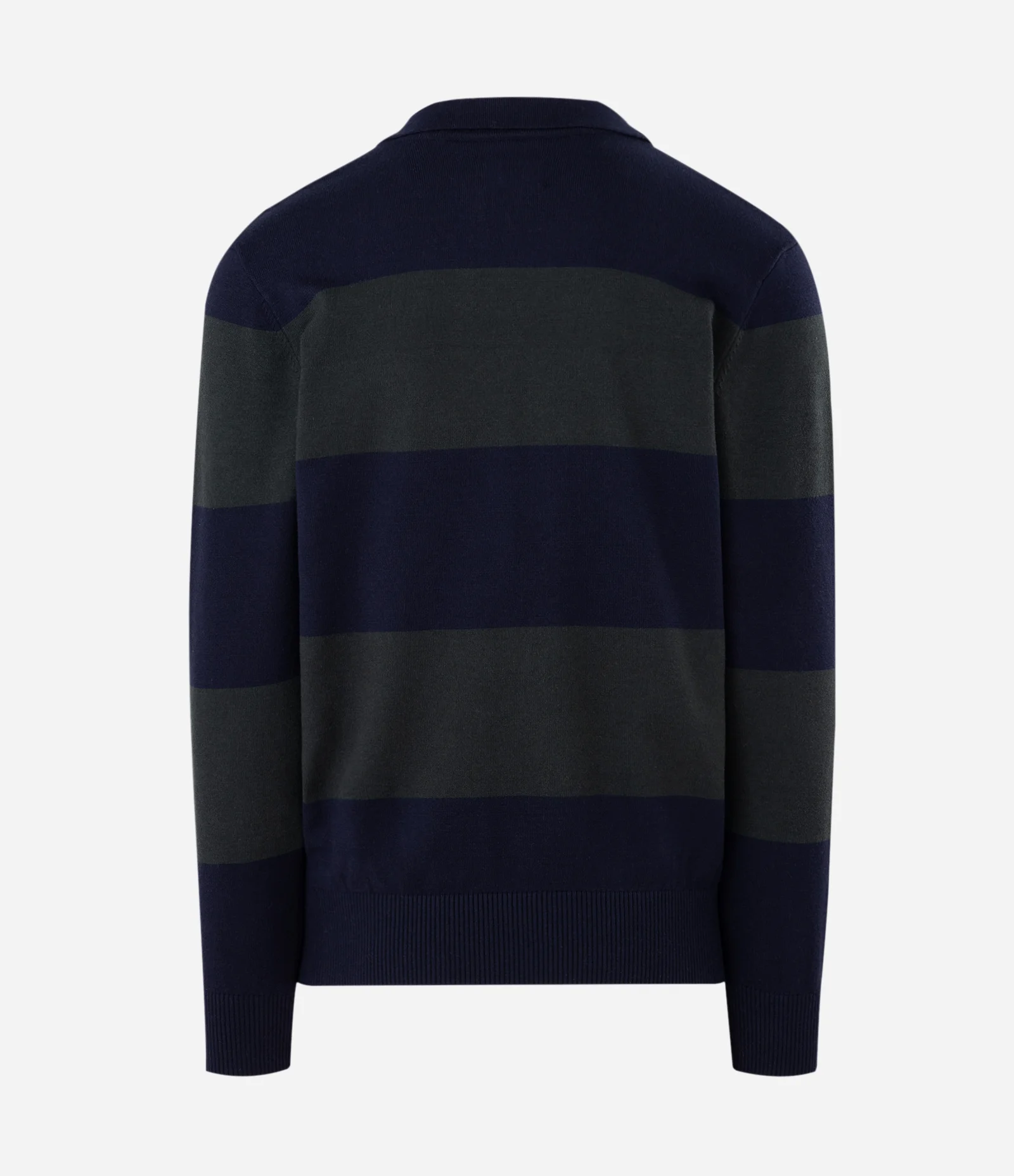 Suéter Masculino Retilínea Listrado em Blocos com Gola Polo Azul 2