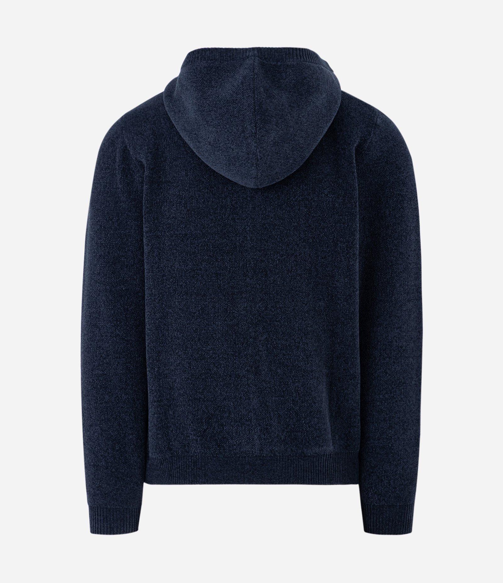 Blusão Masculino Chenille com Capuz e Zíper Azul 2