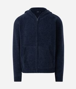 Blusão Masculino Chenille com Capuz e Zíper