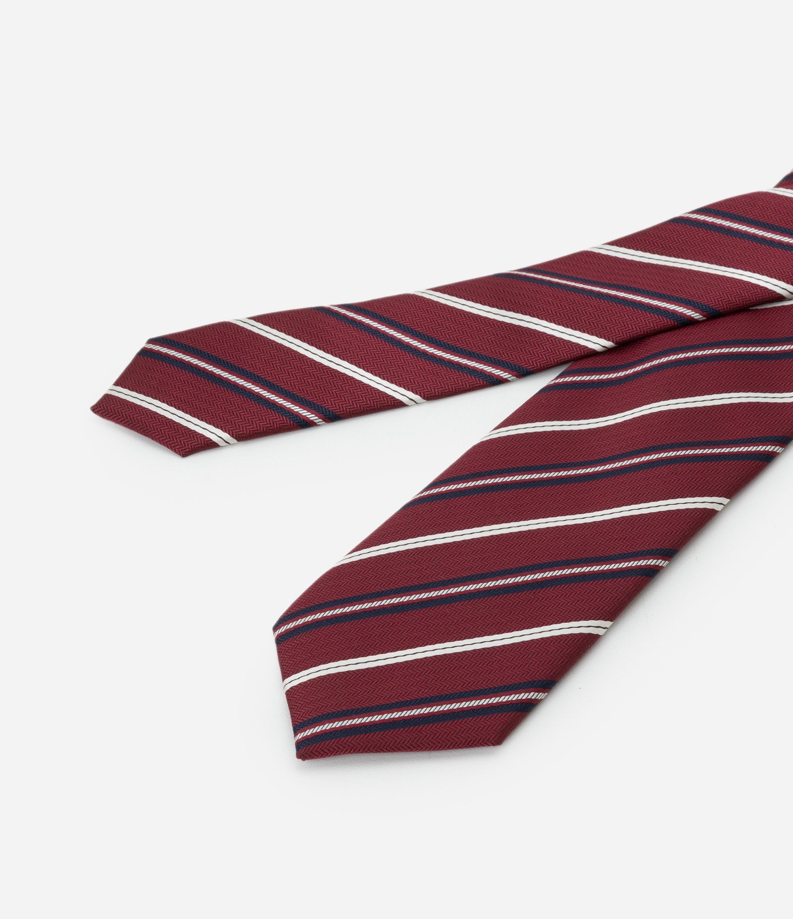 Gravata Acetinada com Listras Diagonais Bordô 2