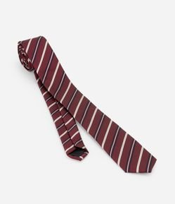 Gravata Acetinada com Listras Diagonais