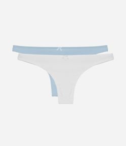 Kit 02  Calcinhas Biquíni Fio Duplo em Algodão