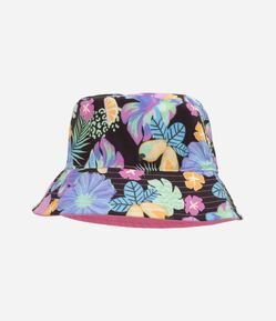 Chapéu Infantil Bucket Reversível com Estampa Floral - Tam Único
