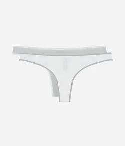 Kit 02 Calcinhas Biquini Fio com Viés Contrastantes