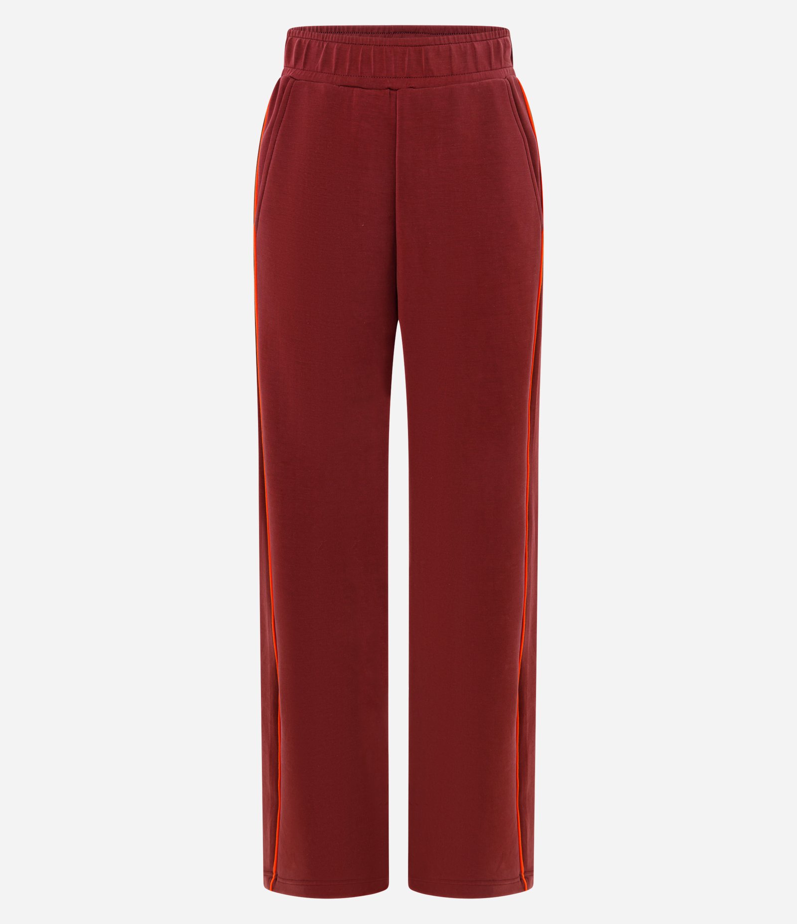 Calça Reta Esportiva em Modal com Bolsos Vermelho 6