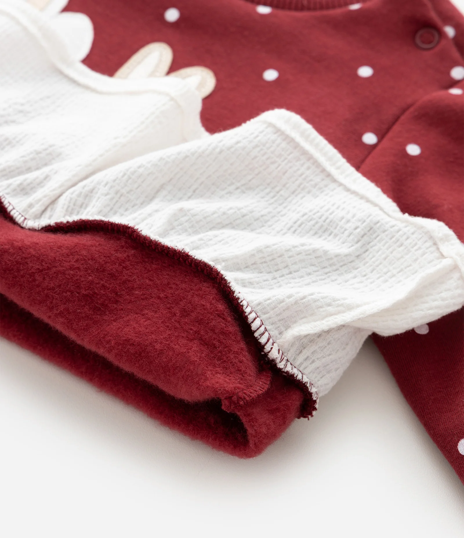Conjunto Infantil em Moletom com Coelhinhos e Legging Poá – Tam 0 a 18 Meses Vermelho 9