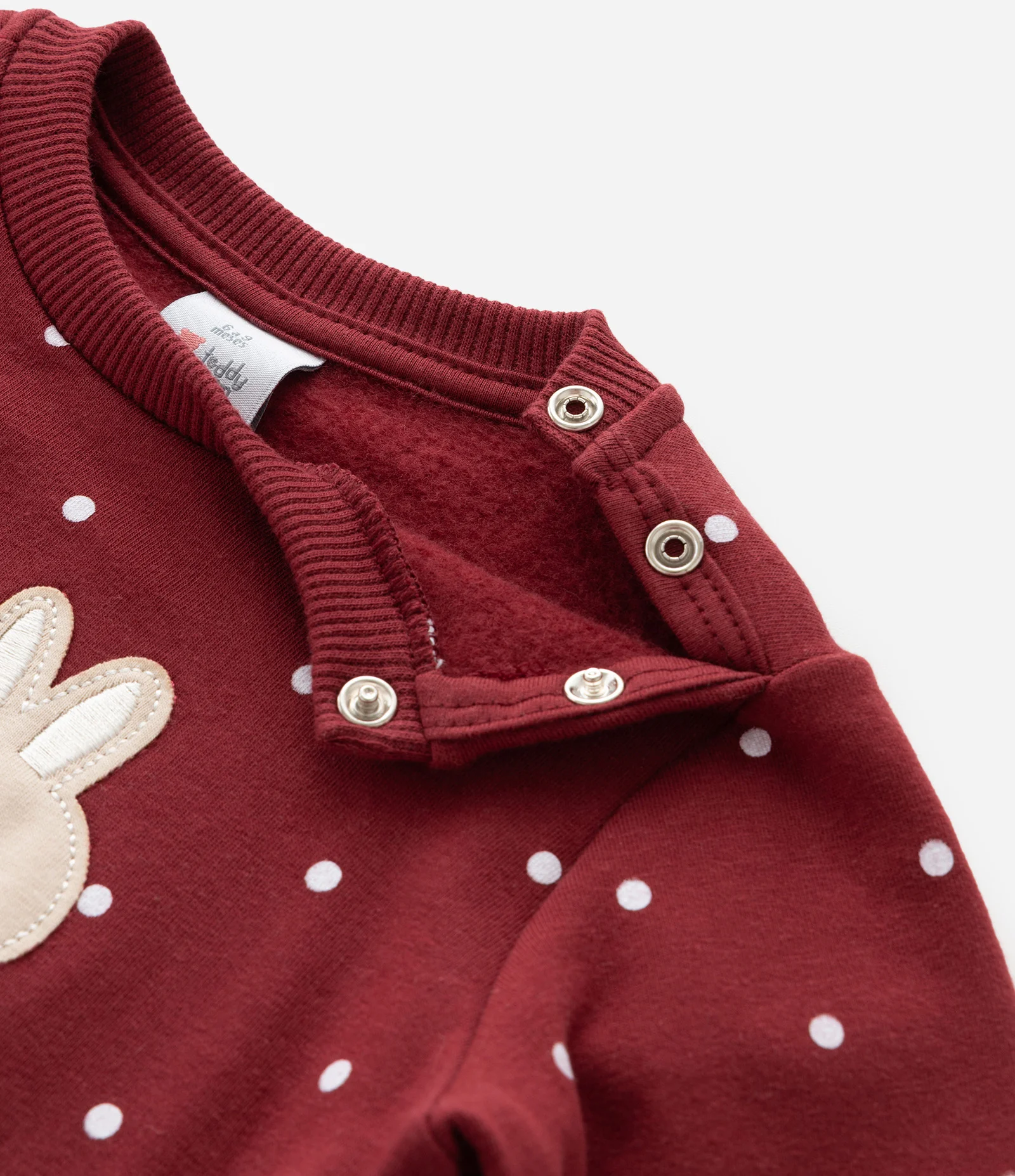 Conjunto Infantil em Moletom com Coelhinhos e Legging Poá – Tam 0 a 18 Meses Vermelho 10