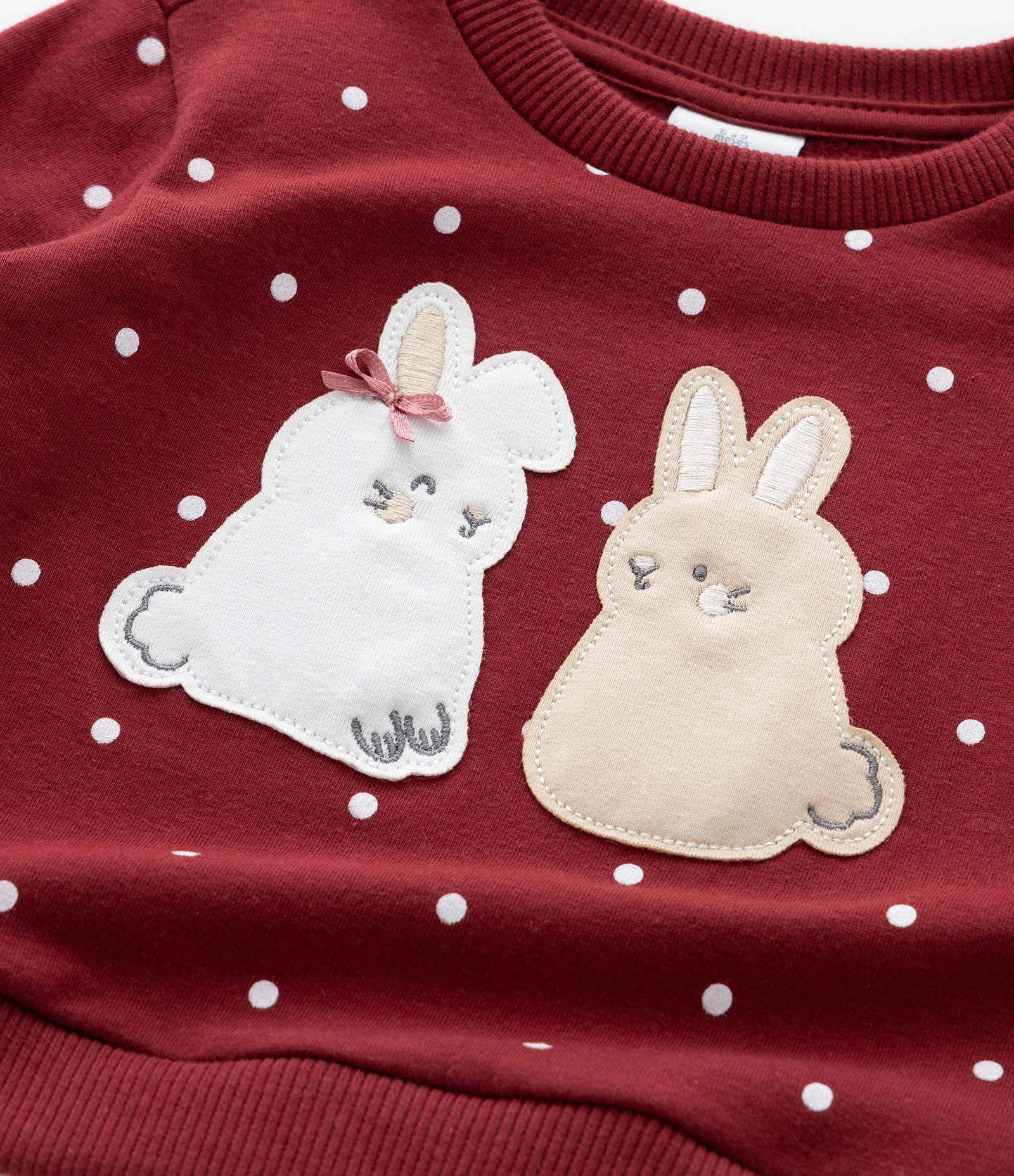 Conjunto Infantil em Moletom com Coelhinhos e Legging Poá – Tam 0 a 18 Meses Vermelho 13