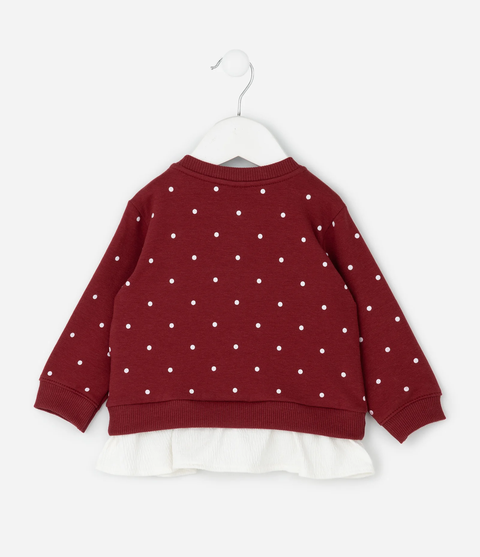 Conjunto Infantil em Moletom com Coelhinhos e Legging Poá – Tam 0 a 18 Meses Vermelho 4