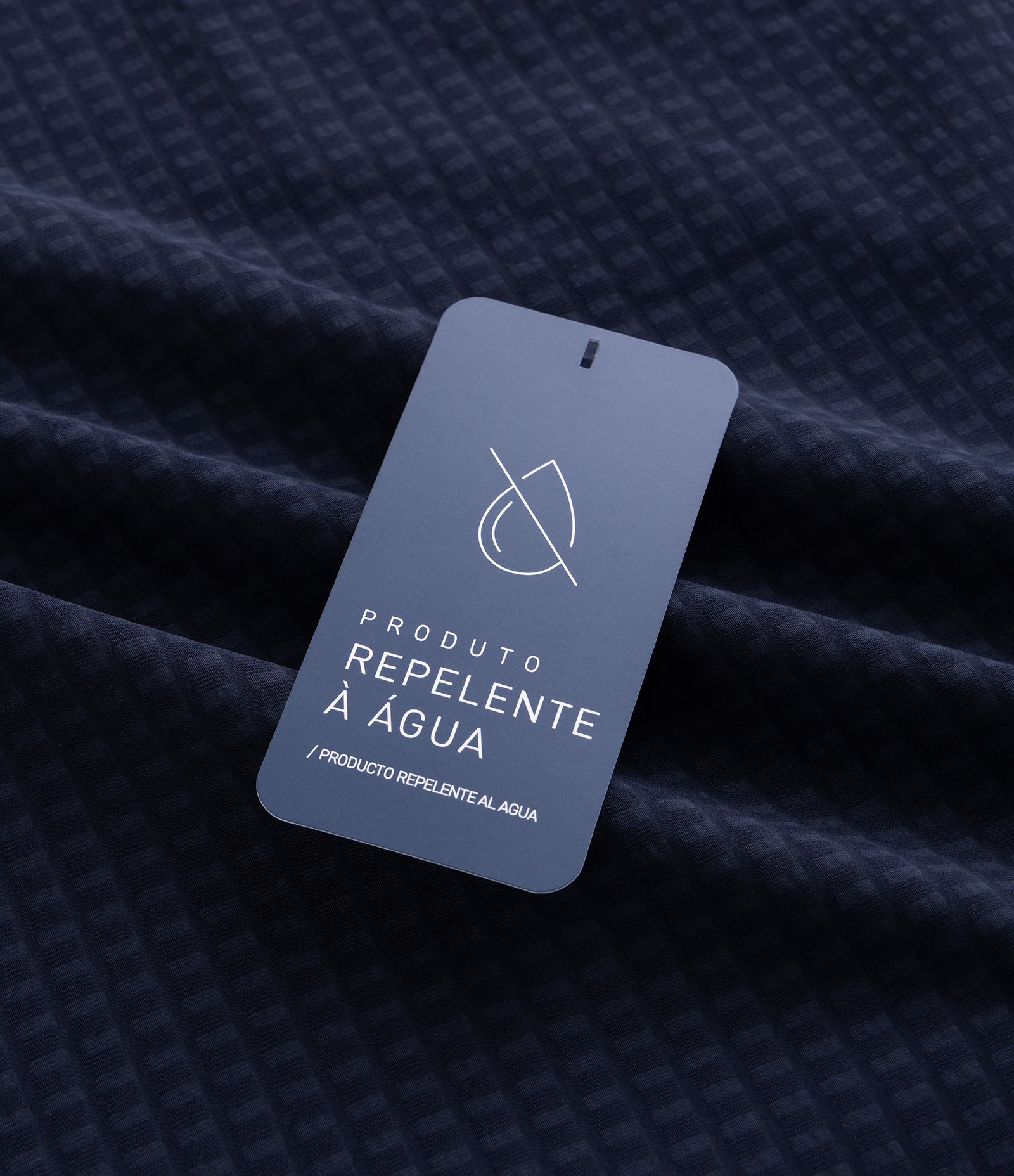 Jaqueta Repelente à Água Texturizada e com Lettering Azul 9