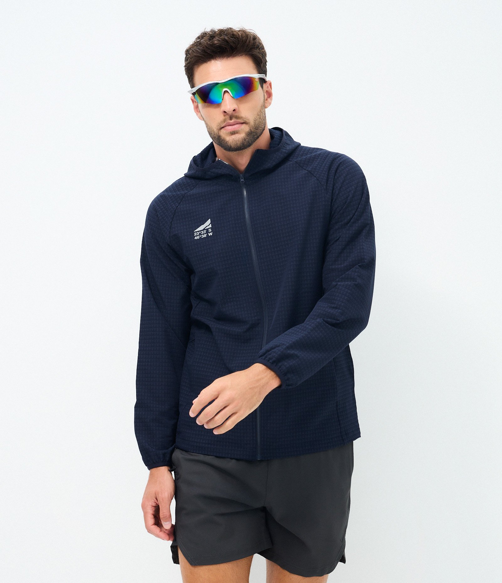 Jaqueta Repelente à Água Texturizada e com Lettering Azul 3