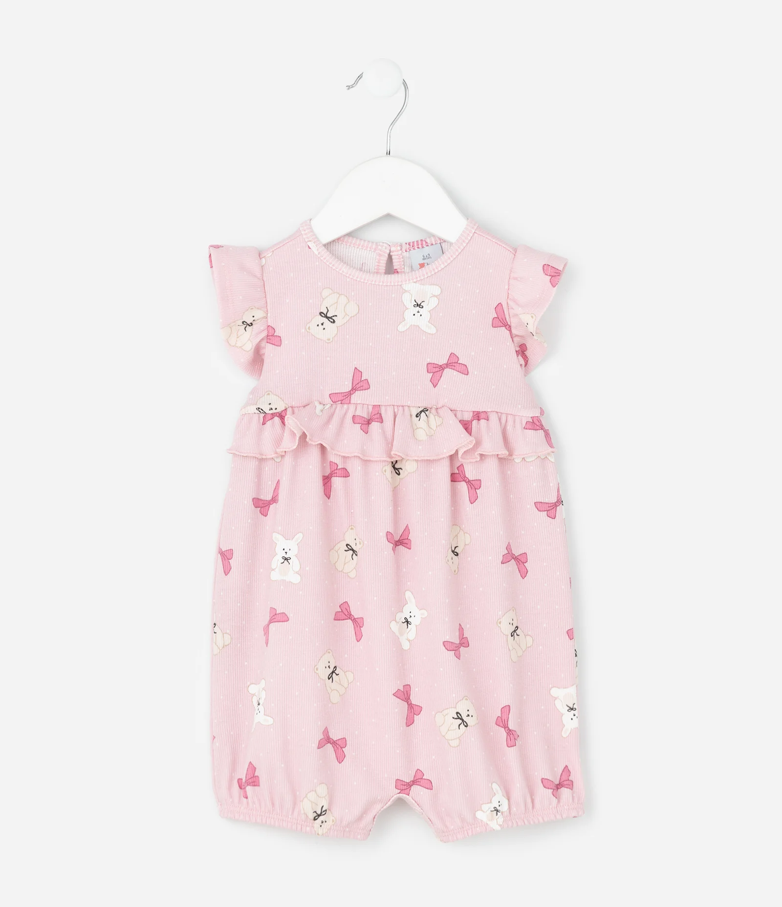 Macaquinho Infantil com Laços e Bichinhos – Tam 0 a 18 Meses Rosa Claro 2