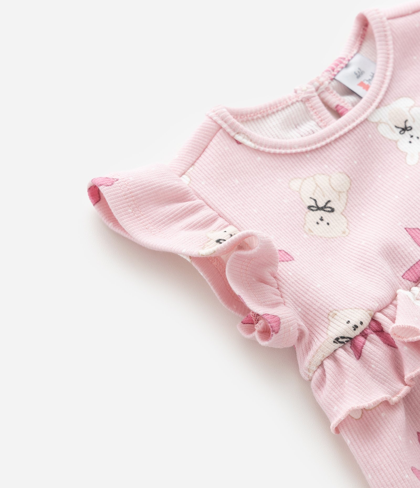 Macaquinho Infantil com Laços e Bichinhos – Tam 0 a 18 Meses Rosa Claro 7