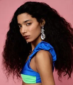 Biquini Top em Microfibra com Alça Bufante