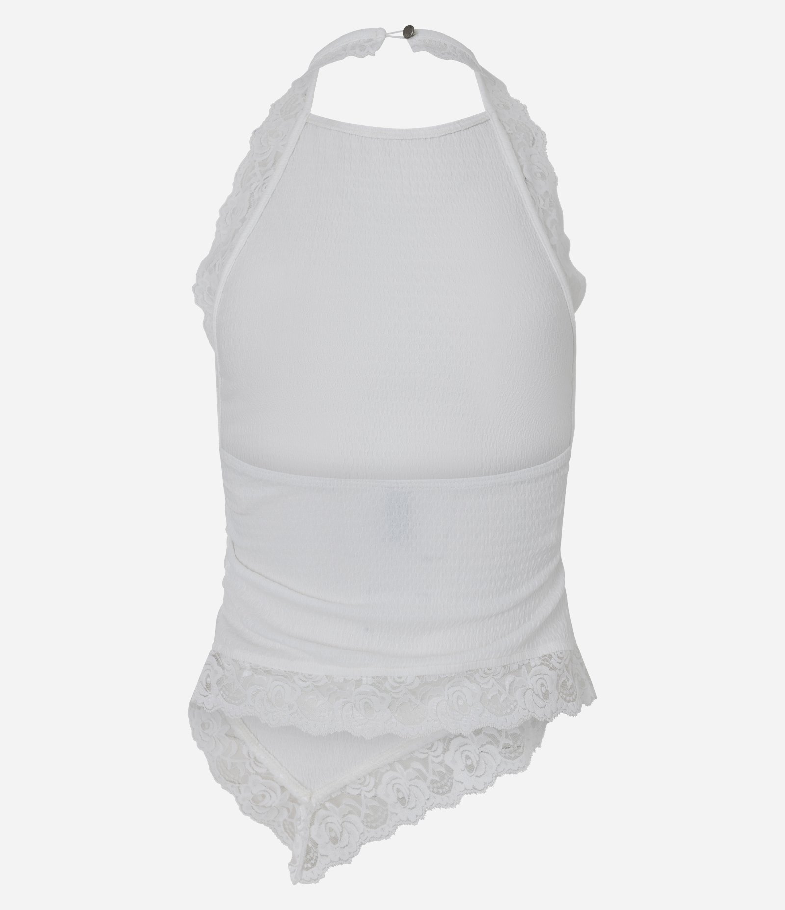 Blusa Frente Única com Renda e Texturizada Branco 3