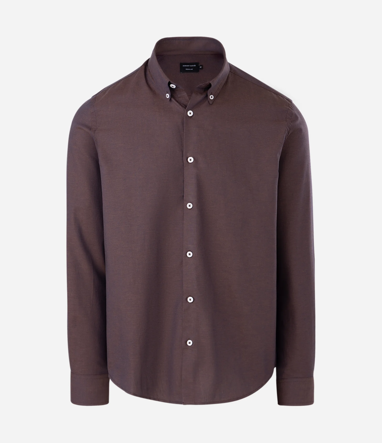 Camisa Manga Longa Oxford Marrom 1