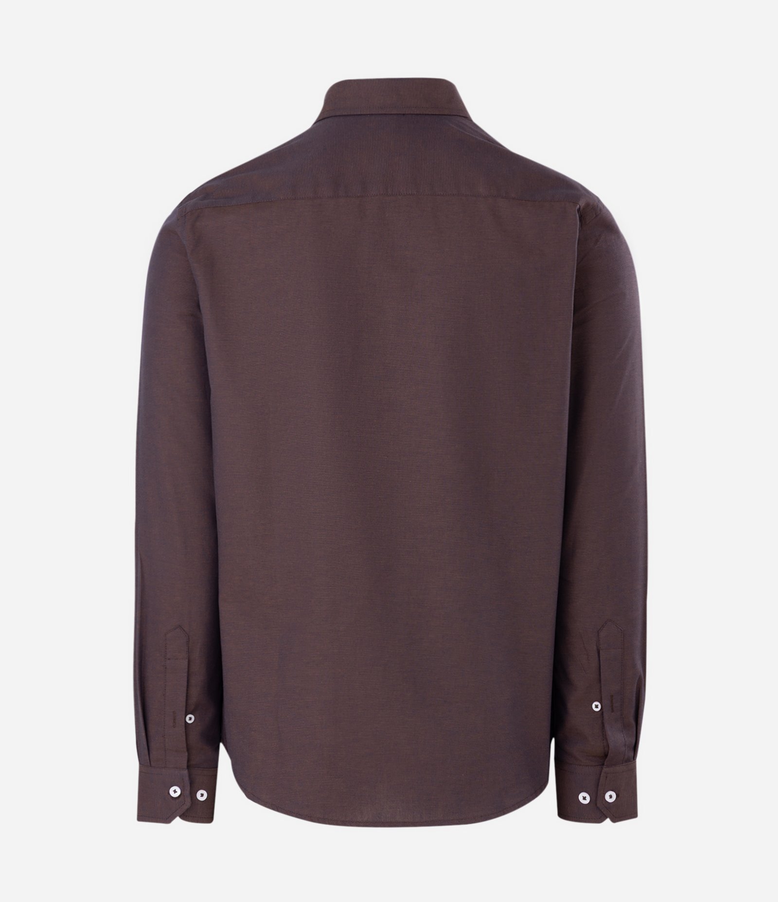 Camisa Manga Longa Oxford Marrom 2