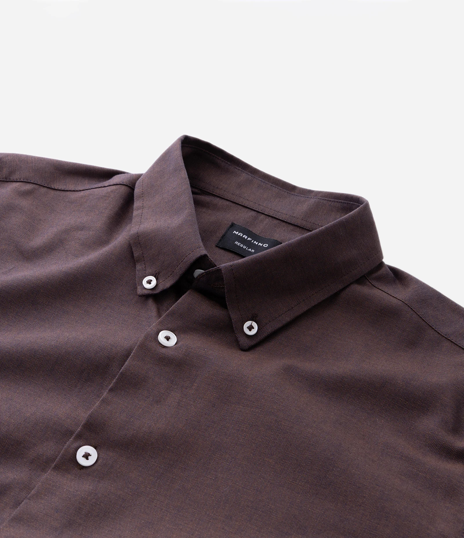 Camisa Manga Longa Oxford Marrom 5