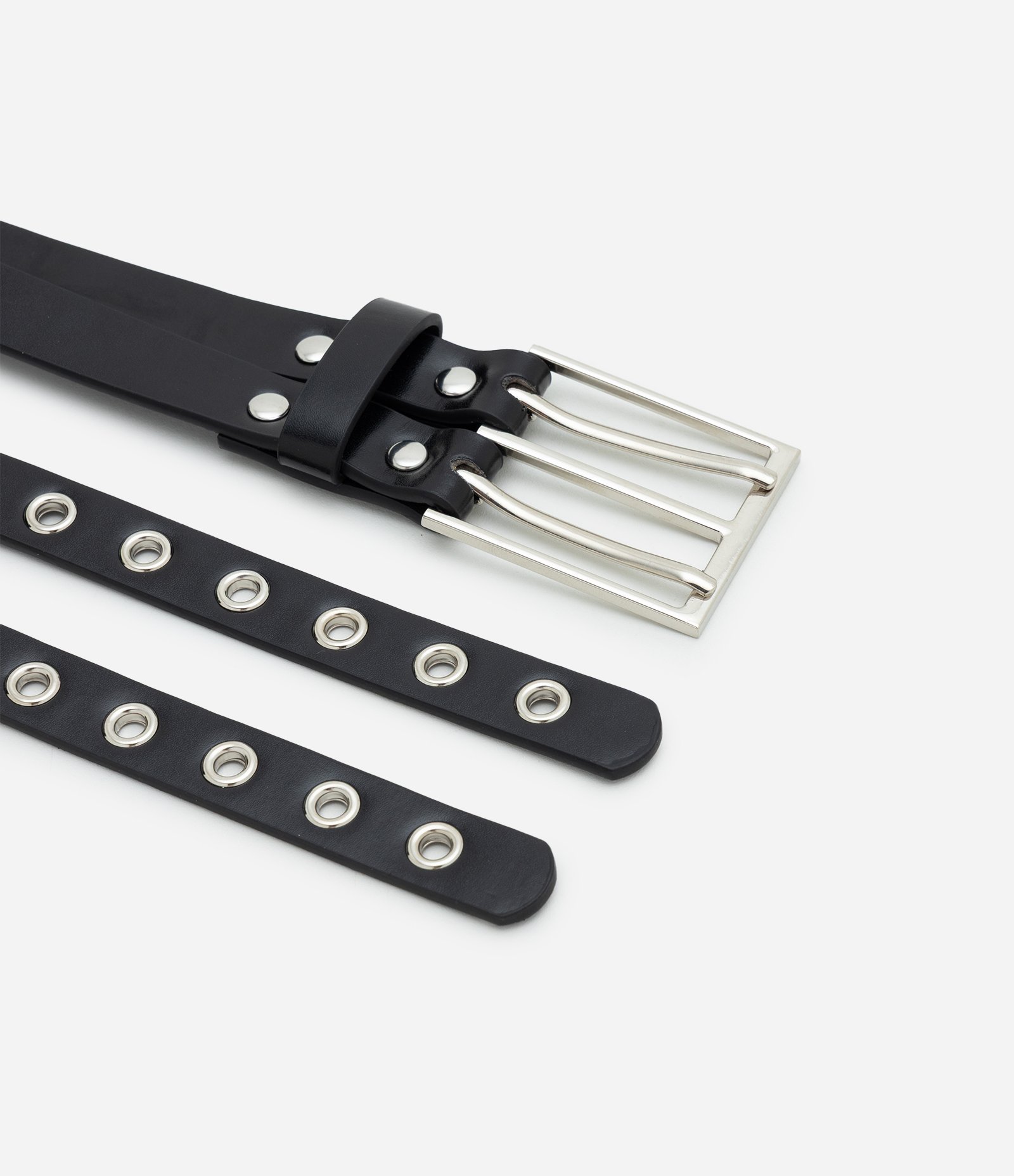 Cinto Médio em PU com Ilhoses Metalizadas Preto 3